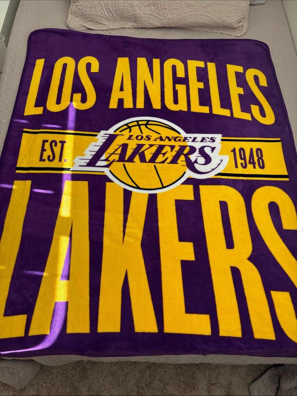 LA LAKERS Plush Throw Blanket - Purple & Gold